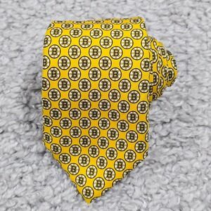 Vineyard Vines‎ Mens Boston Bruins Silk Necktie Yellow NHL Preppy